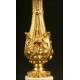 Elegant Pair of French Candlesticks, 1880. Well Preserved. Antique and Decorative.